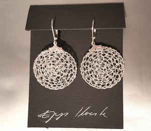 Silver wire braided earrings