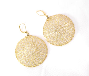 Gold wire braided earrings